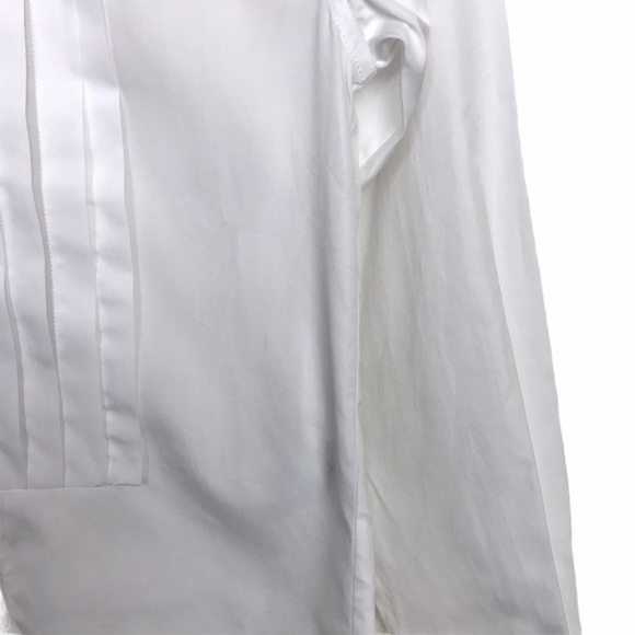 AlexaChung White 100% Cotton Pleated Placket Tuxedo Shirt - Picture 12 of 13